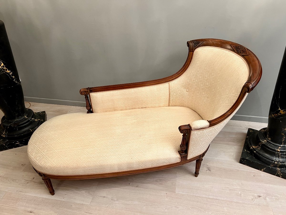 Meridian Rest Bed In Walnut Louis XVI Style Nineteenth Time-photo-2