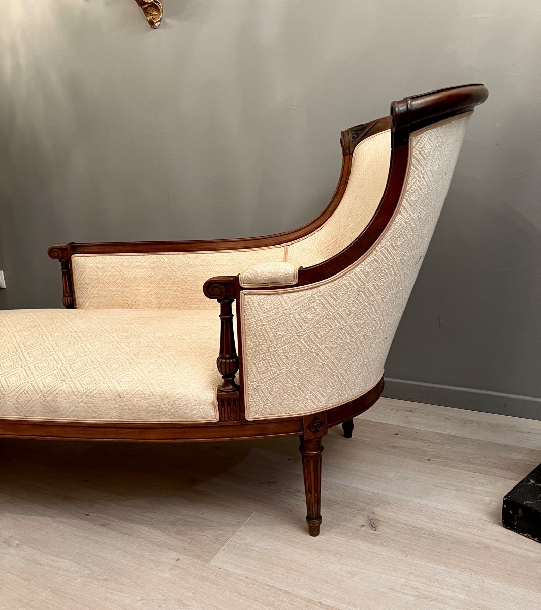 Meridian Rest Bed In Walnut Louis XVI Style Nineteenth Time-photo-3