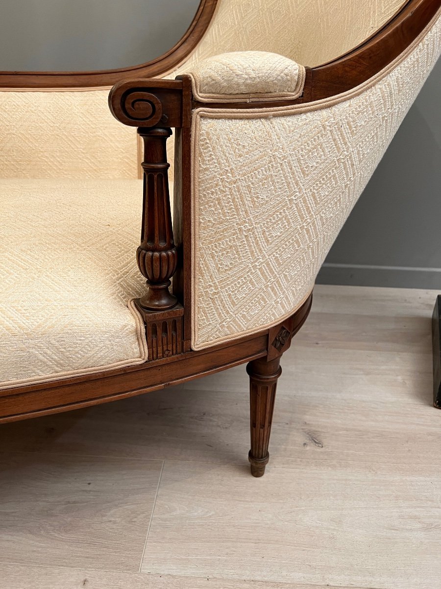 Meridian Rest Bed In Walnut Louis XVI Style Nineteenth Time-photo-2