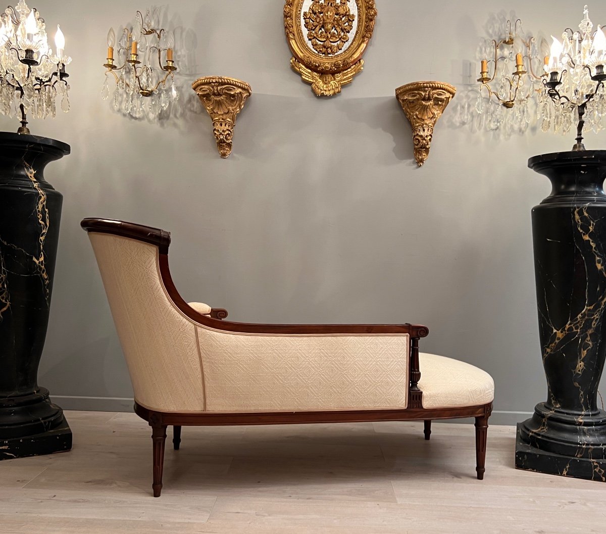Meridian Rest Bed In Walnut Louis XVI Style Nineteenth Time-photo-4