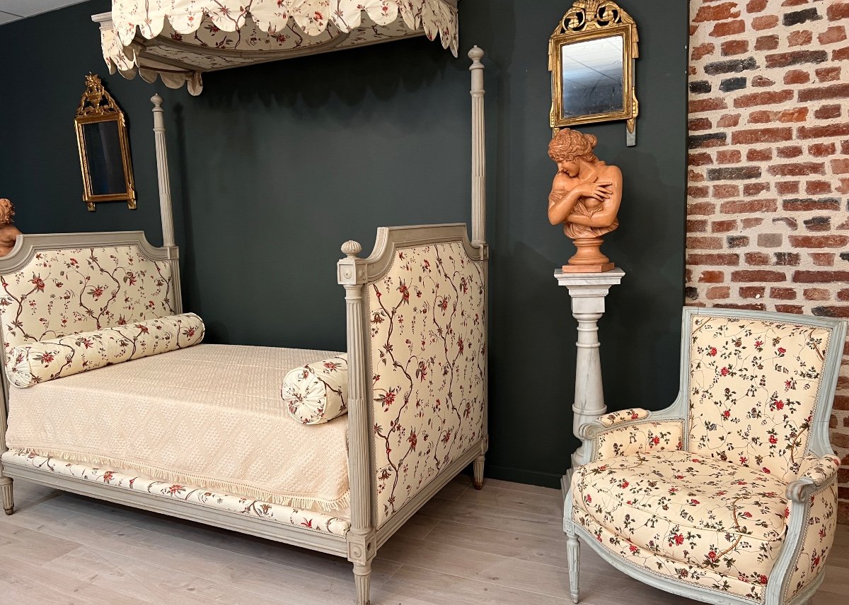 Canopy Bed Said In Chair To Preach, Louis XVI Period Around 1770-photo-2