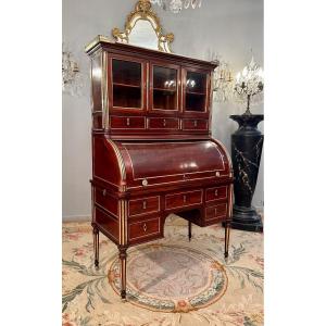 Bureau A Cylindre En Acajou d'Epoque Louis XVI Vers 1770