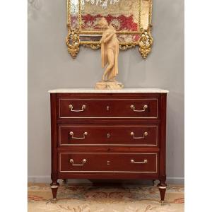 Louis XVI Mahogany Secretaire Chest Of Drawers Circa 1770