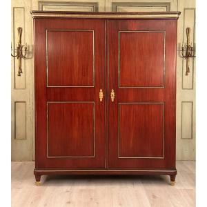 Rare Armoire A Deux Portes En Acajou d'Epoque Louis XVI Vers 1780