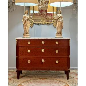 Jacques Van Oostenryk dit DAUTRICHE, Commode En Acajou d'Epoque Louis XVI Estampillée Vers 1770