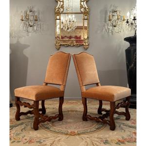 Pair Of Louis XIV Period Walnut Chairs Circa 1700
