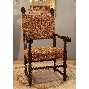 Louis XIV Style Ceremonial Armchair From The 19th Century