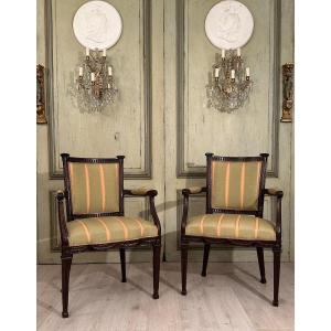 Pierre Nicolas Pillot, Pair Of Louis XVI Period Armchairs Circa 1780