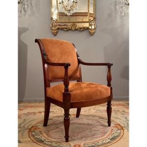 Jacob Frères, Etruscan Armchair In Mahogany Château Des Tuileries, Directoire Period 