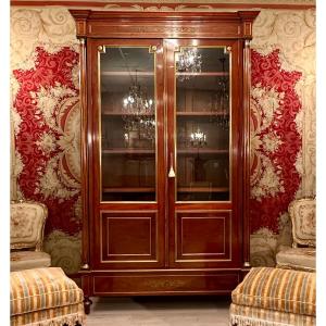 Louis XVI Style Mahogany Bookcase 19th Century Circa 1870