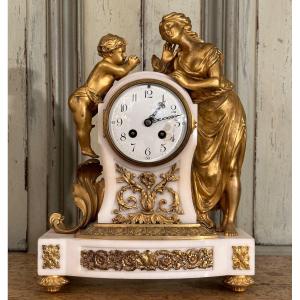 Pendule Horloge De Style Louis XVI Epoque XIXème Vers 1880