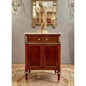 Small Commode With Doors In Mahogany, Louis XVI Period Circa 1780