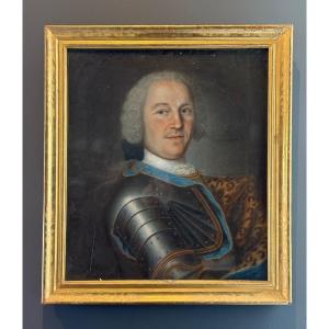 Portrait Of A Noble Officer Pastel From The Transition Period Circa 1770