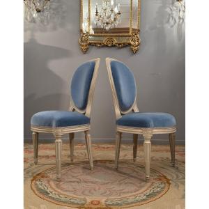 Pair Of Louis XVI Period Cabriolet Chairs, Circa 1780