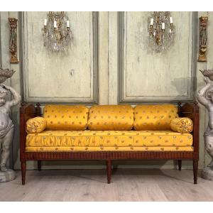 Banquette, Lit De Repos En Acajou d'Epoque Louis XVI, Vers 1790