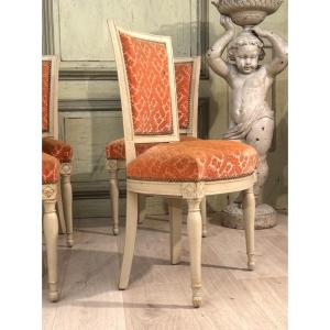 Louis XVI Period Lacquered Wood Living Room Furniture, Circa 1780