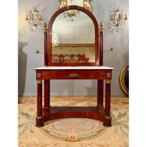 Empire Period Flamed Mahogany Dressing Table Circa 1810