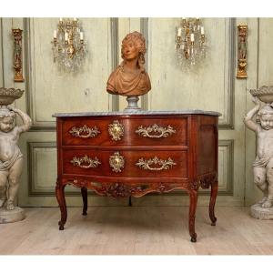 Commode Provençale en Noyer d'Epoque Transition Louis XV Louis XVI, XVIIIème.