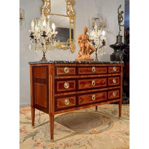 Commode En Marqueterie d'Epoque Louis XVI,