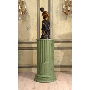 Corner Column, Pedestal In Lacquered Wood, Louis XVI Period, Circa 1780
