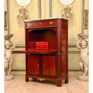 Mailfert, Secrétaire en Acajou Estampillé de Style Louis XVI, Vers 1900