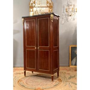 Adrien Delorme, Mahogany Armoirette Stamped Louis XVI Period, Circa 1780