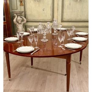 Large Mahogany Extendable Table From The Louis XVI Period, C. 1780