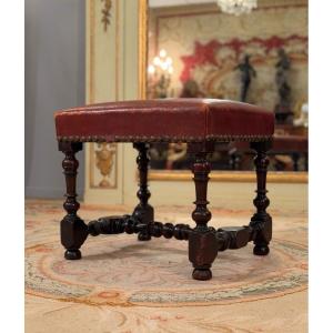 Tabouret en Noyer d'Epoque Louis XIII, XVIIème Siècle
