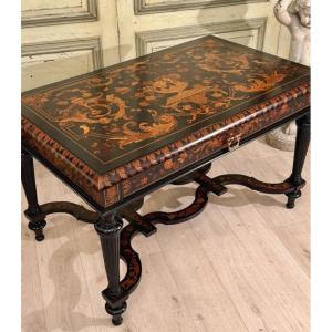 Louis XIV Mazarin-style Marquetry Writing Desk, Circa 1870