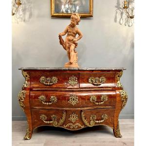 Etienne Doirat, Rare Commode Tombeau à Pont d'Epoque Louis XV Vers 1720 