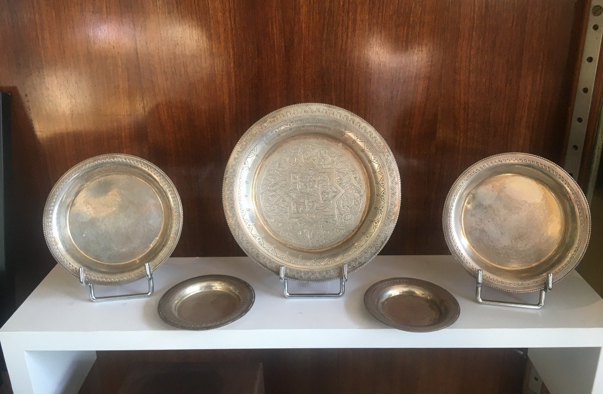 5 Cups Of Different Sizes In Silver Egyptian Hallmarks Alexandria.