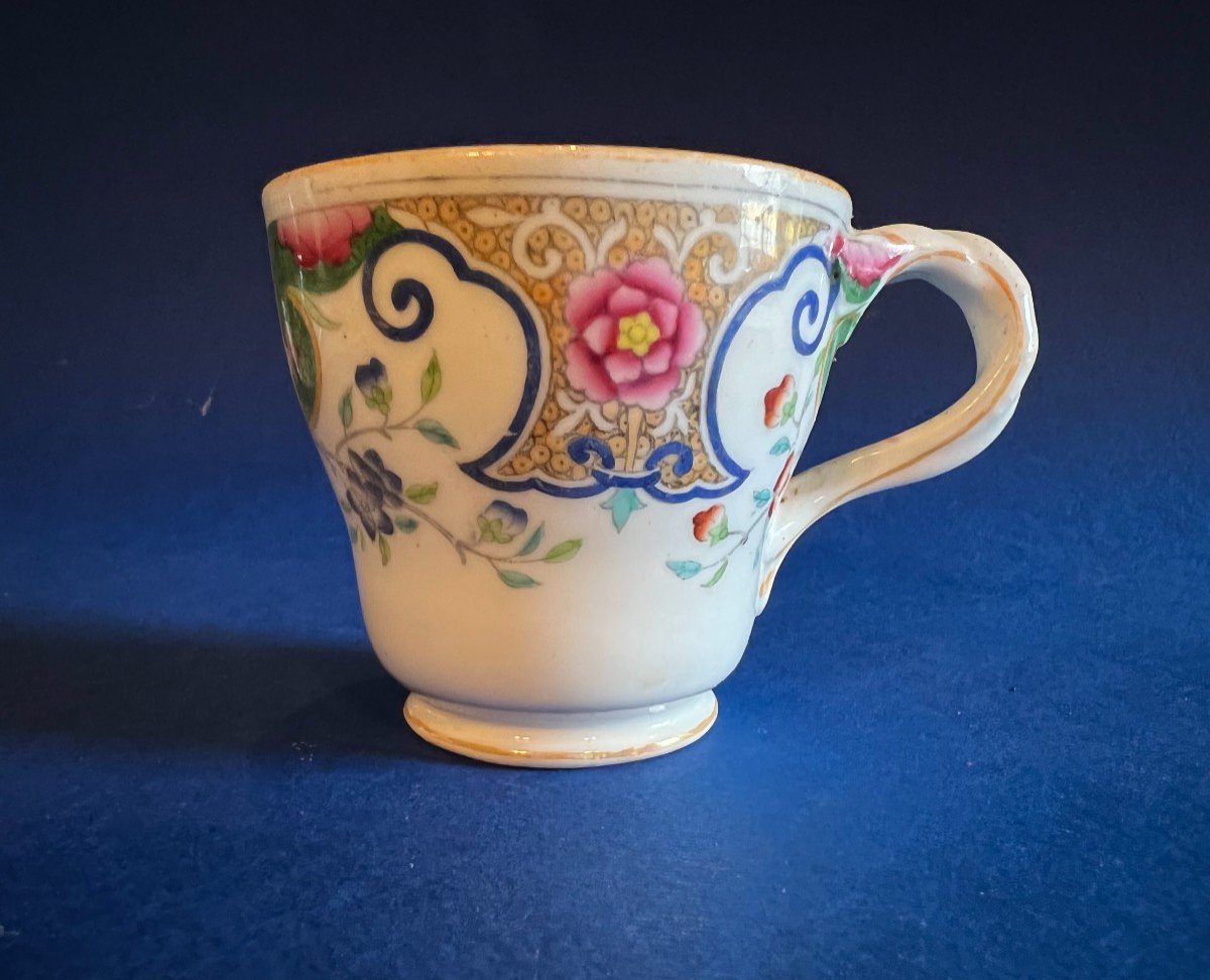 Set Of 2 Coffee Cups With Saucer Before 1820 And A Cup After 1820 Minton Porcelain-photo-4