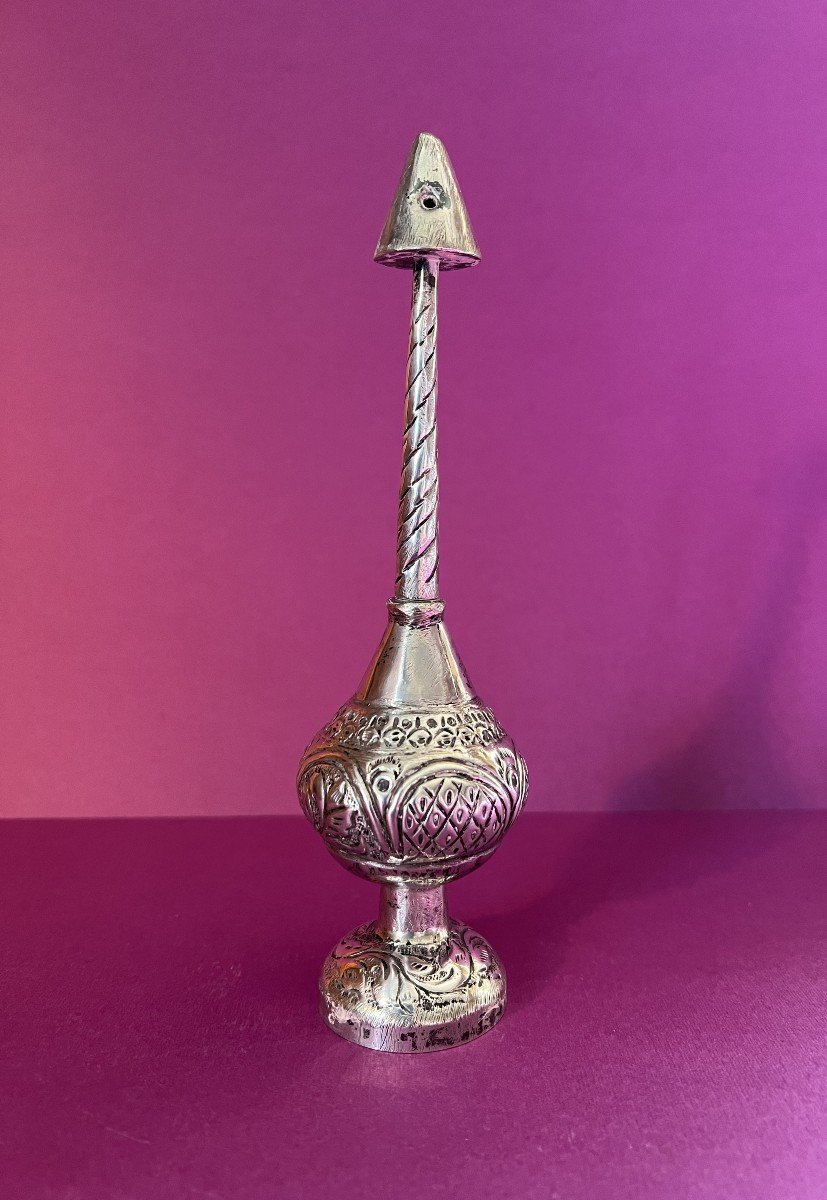 Small Silver Travel Sprinkler Decorated With The Embossing Technique; Tunisia XIX Ith