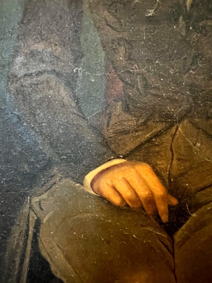 Tableau Huile Sur Toile d'Un Jeune Turc En Uniforme Daté 1847.-photo-4