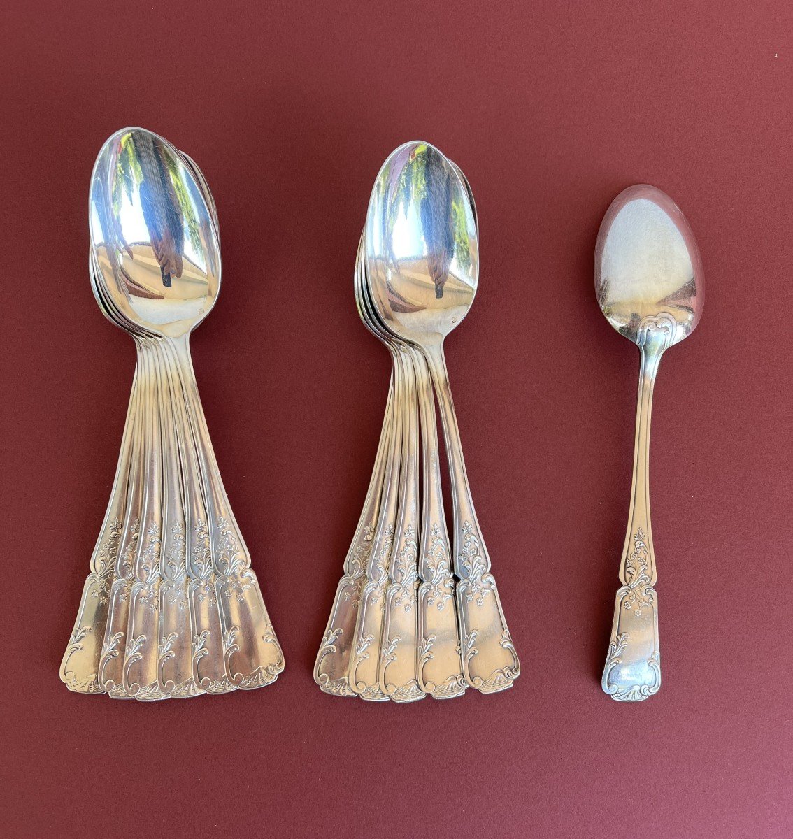 Cutlery Set In Silver Metal Never Used, Beginning Of The 20th Century In Its Beautiful Model .-photo-2