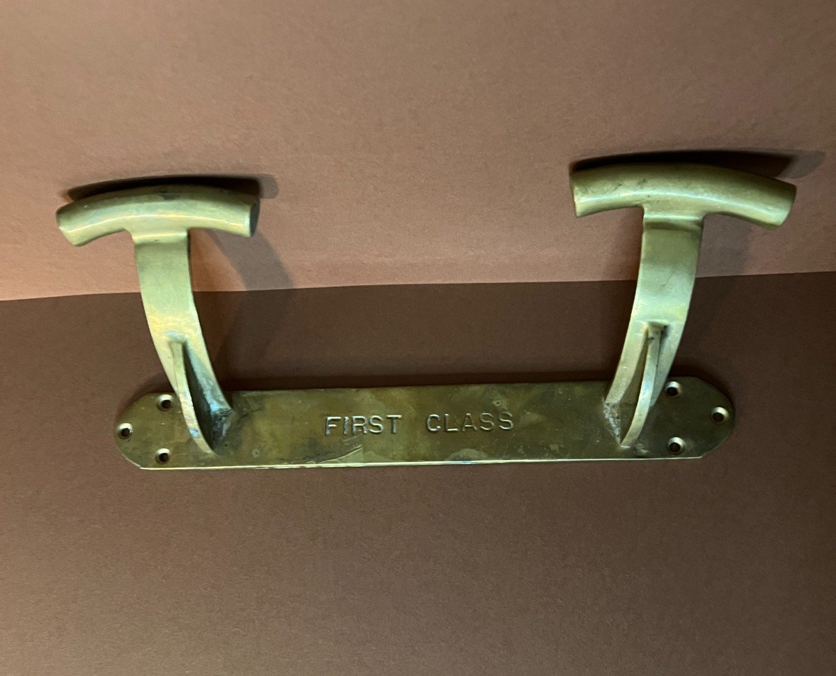 Porte Manteaux en bronze doré massif début 20 Iéme cabine de train anglais -photo-2
