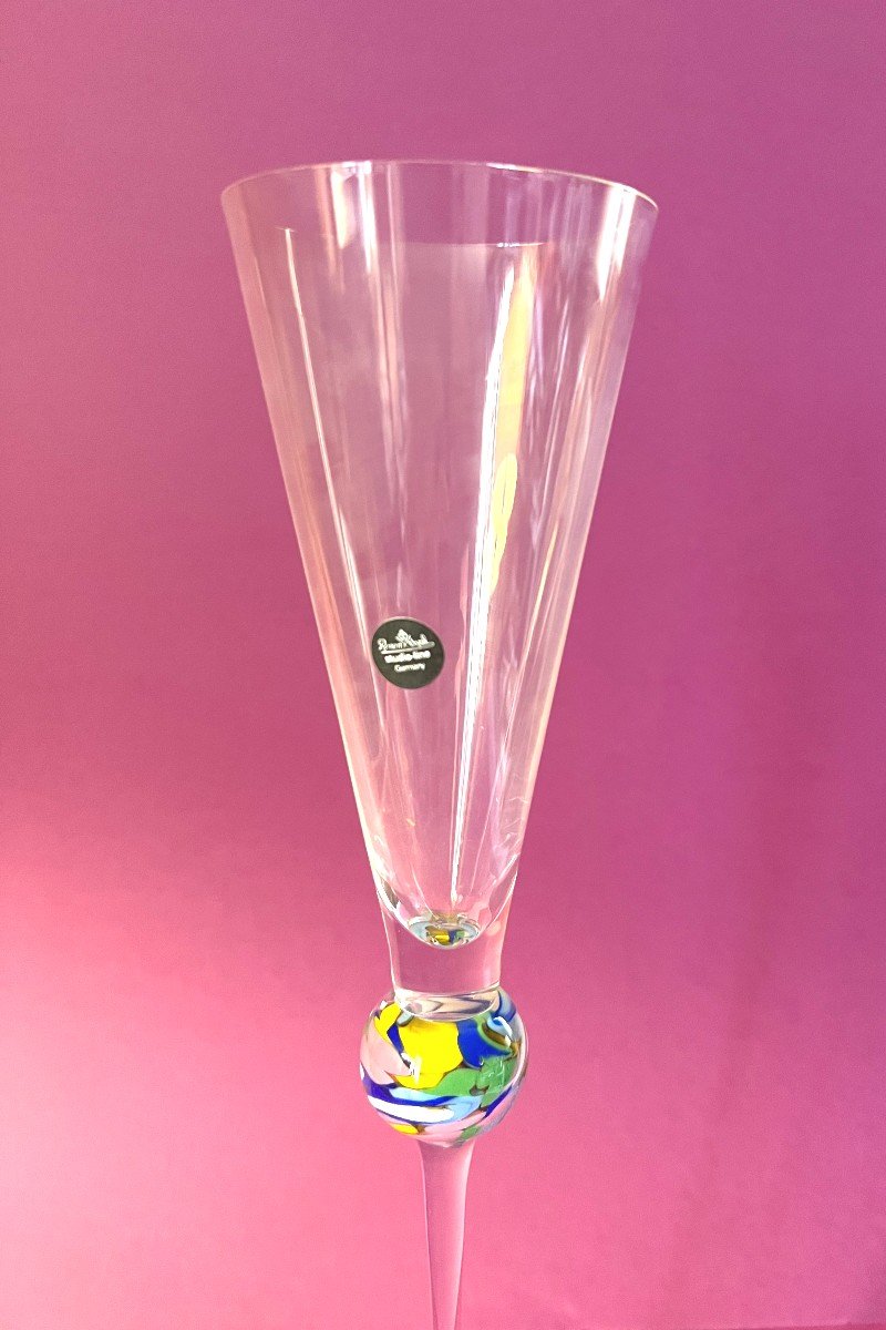 Champagne Flute Glass "jewel" Model By Rosenthal 1990/99-photo-3