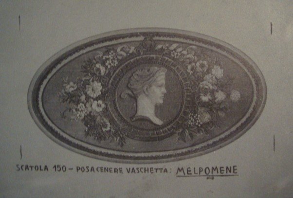 Plaque de zinc Lithographique de Piero Fornasetti : 2 Médaillons Ovales Profile De Femme.-photo-2