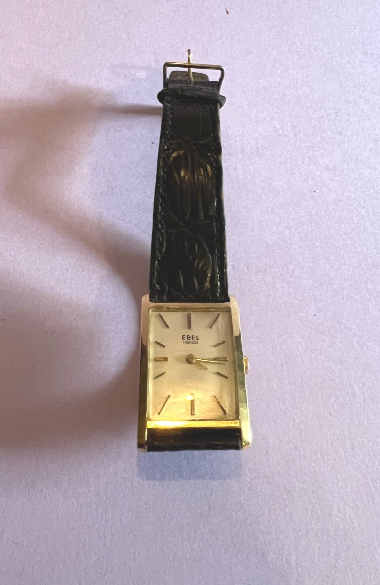 Ebel Extra Flat Watch In Gold, Rectangular Dial 1960