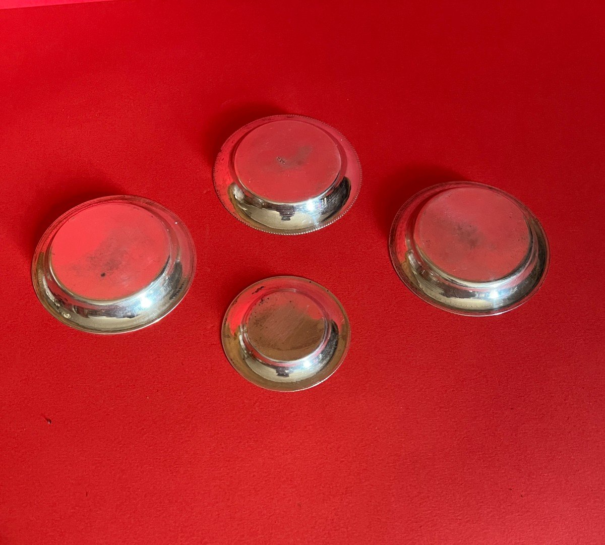 4 petites coupelles en argent poincons Egyptiens - Alexandrie-photo-3