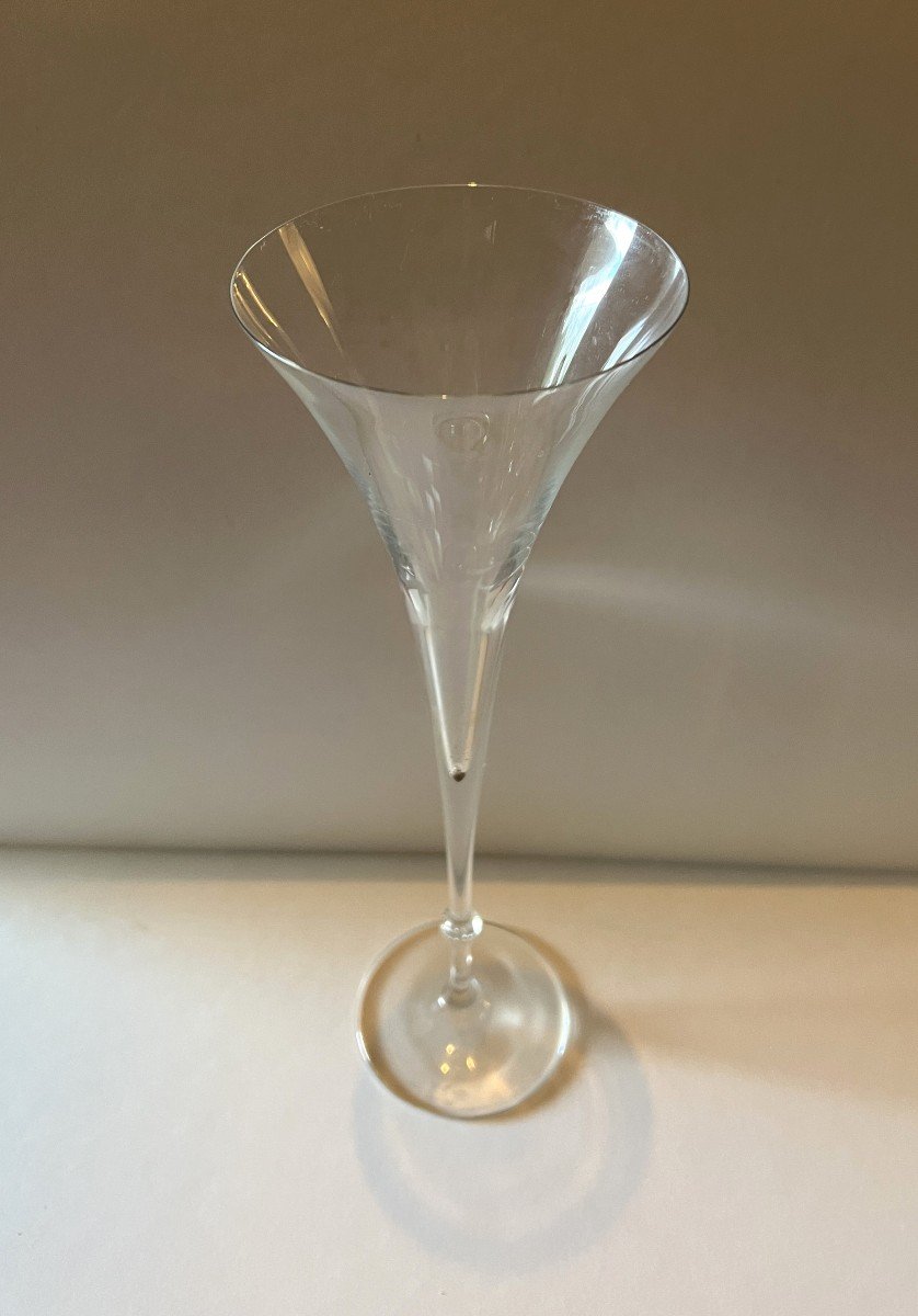 5 Flutes coniques  à champagne en cristal signées Rosenthal.-photo-2