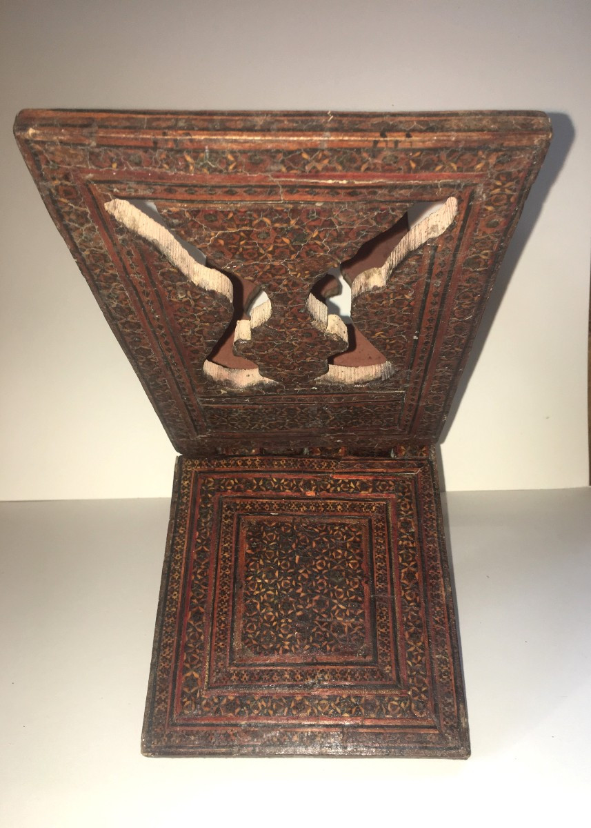 Porte-Livre époque Kadjar bois avec Incrustation XIX Iéme Siécle.-photo-3