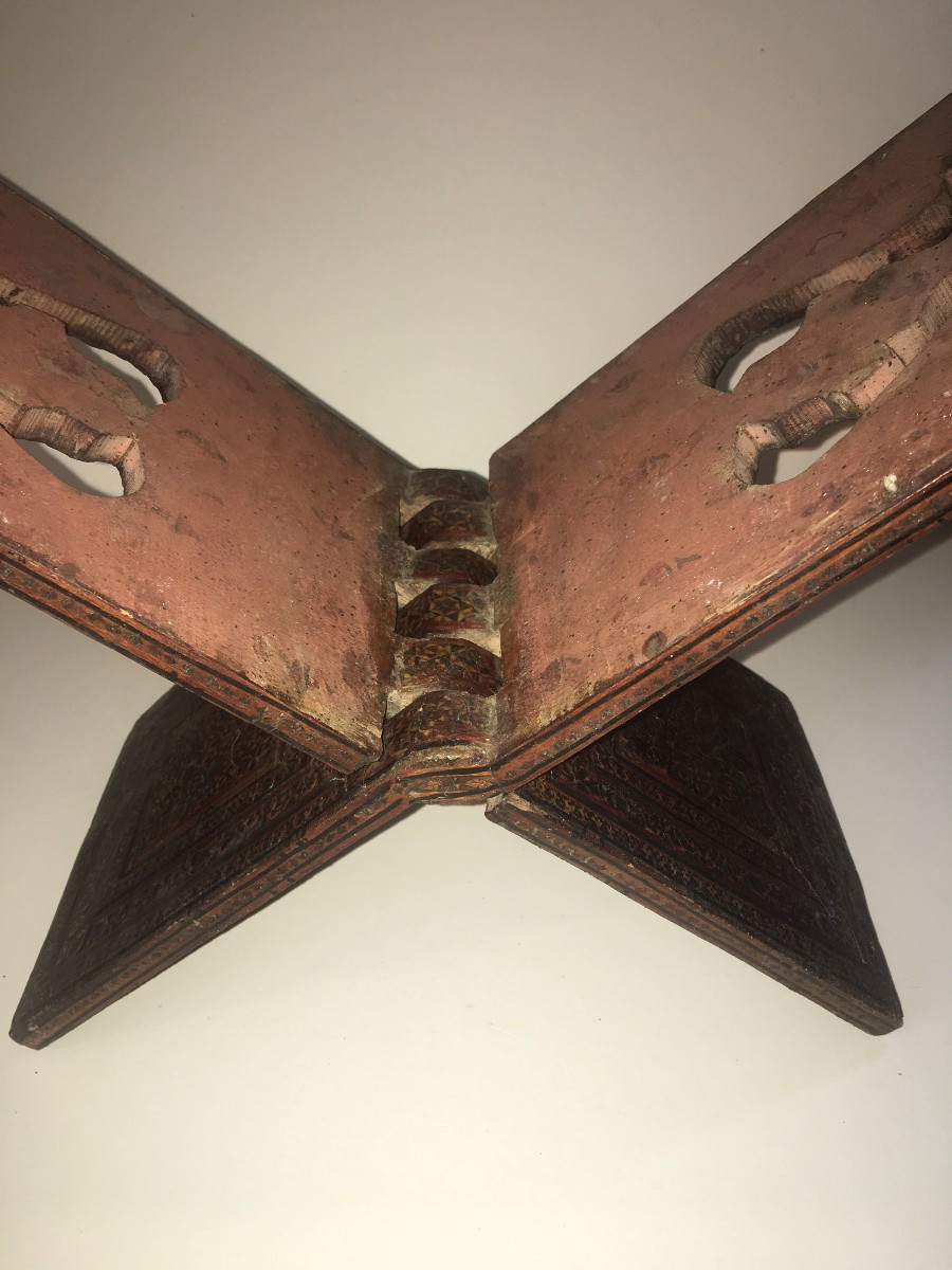 Porte-Livre époque Kadjar bois avec Incrustation XIX Iéme Siécle.-photo-1