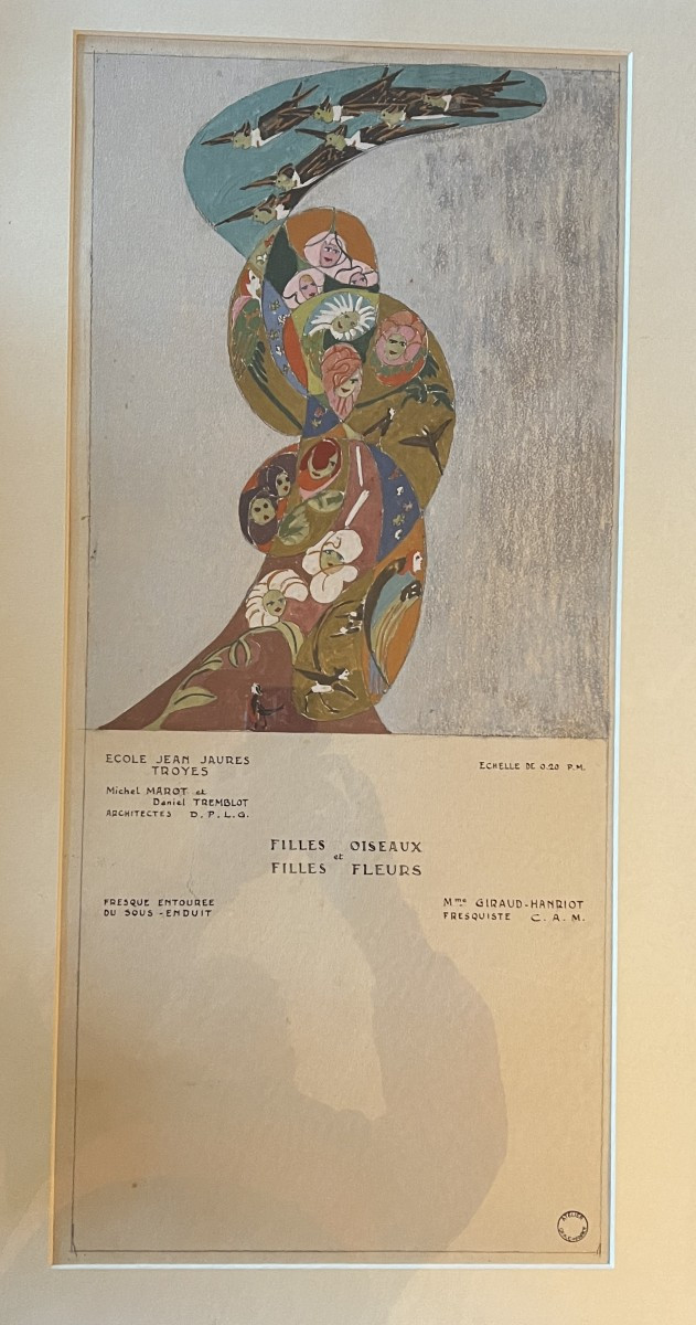 2 Studies For A Fresco For The Jean Jaurés School In Troyes By Y. Giraud-henriot.-photo-2