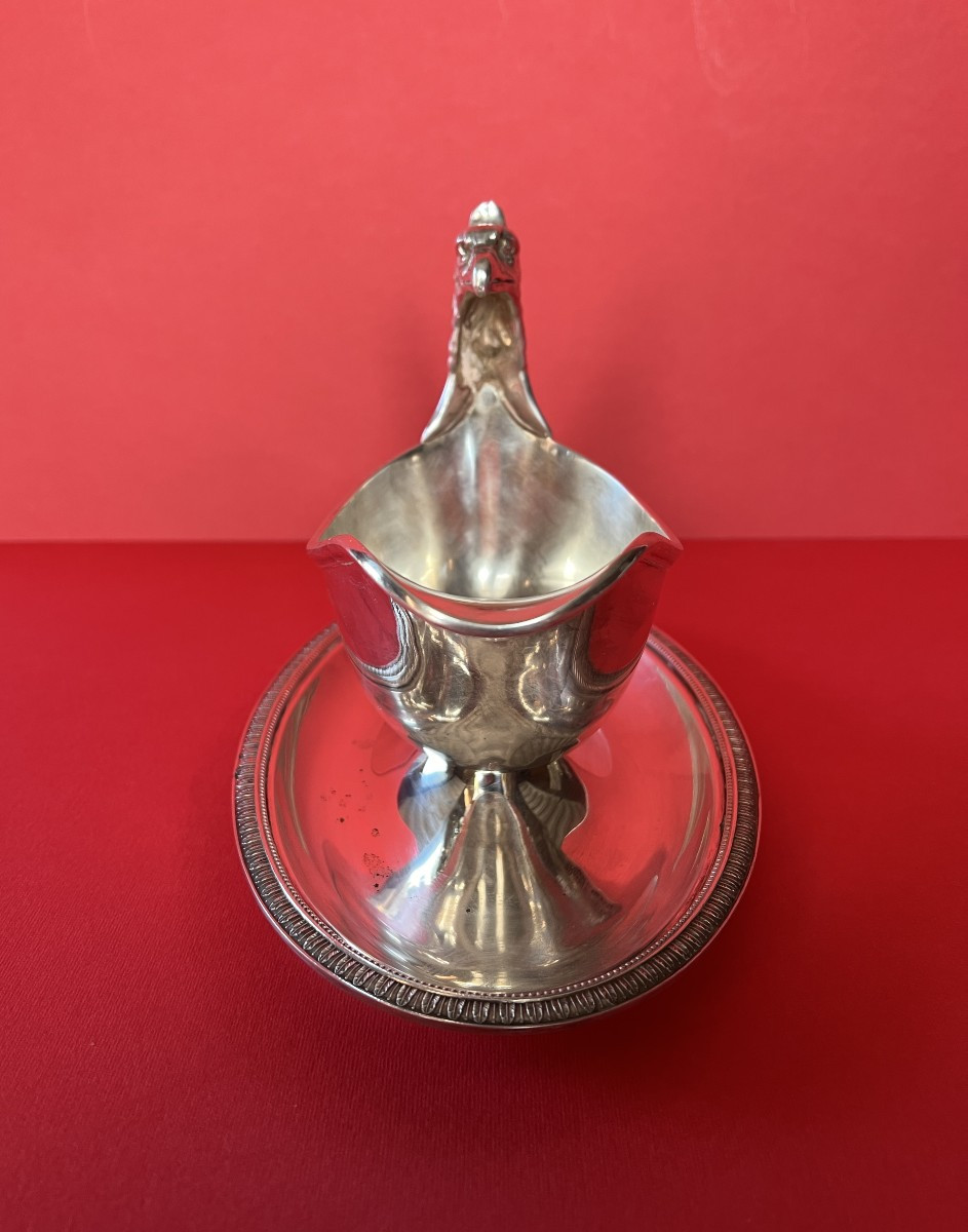 Malmaison Model Swan Sauceboat In Silver Metal-photo-2