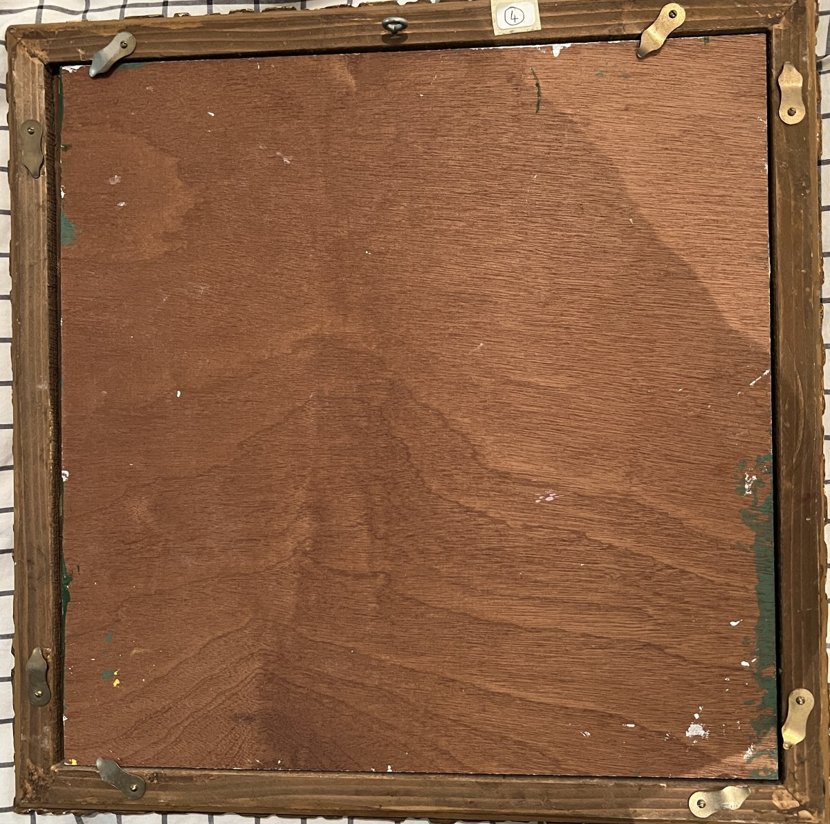 Tableau représentant une perruche sur son perchoir fond vert.-photo-2