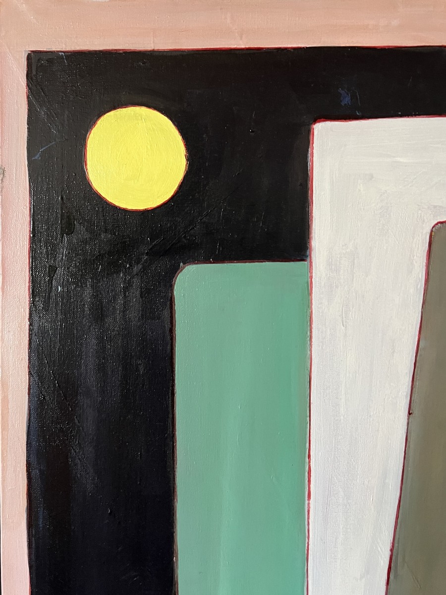 Abstract Oil On Canvas, Signed Raymond Vega, 20th Century -photo-2