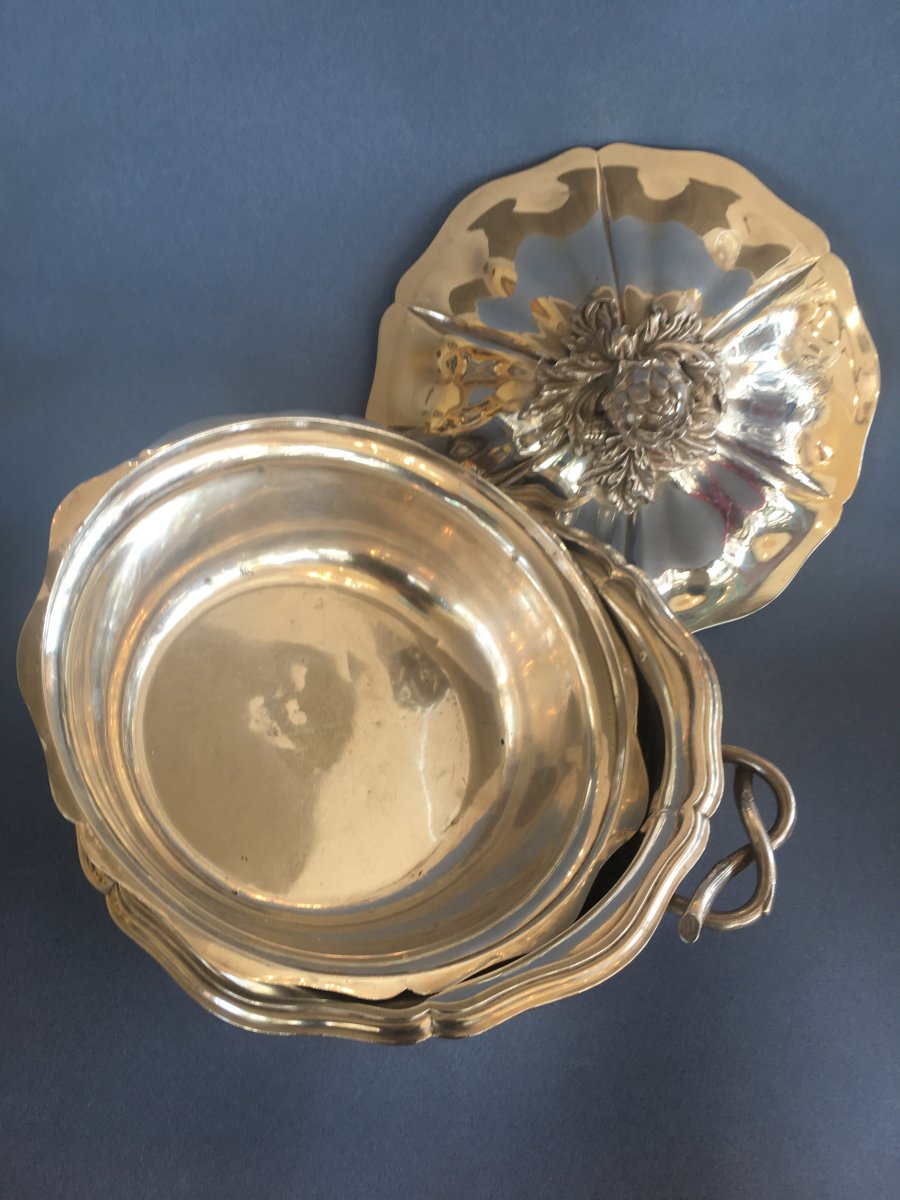  Sterling Silver Vegetable Dish By The Orfevre Bachelet (1851-1867)-photo-3