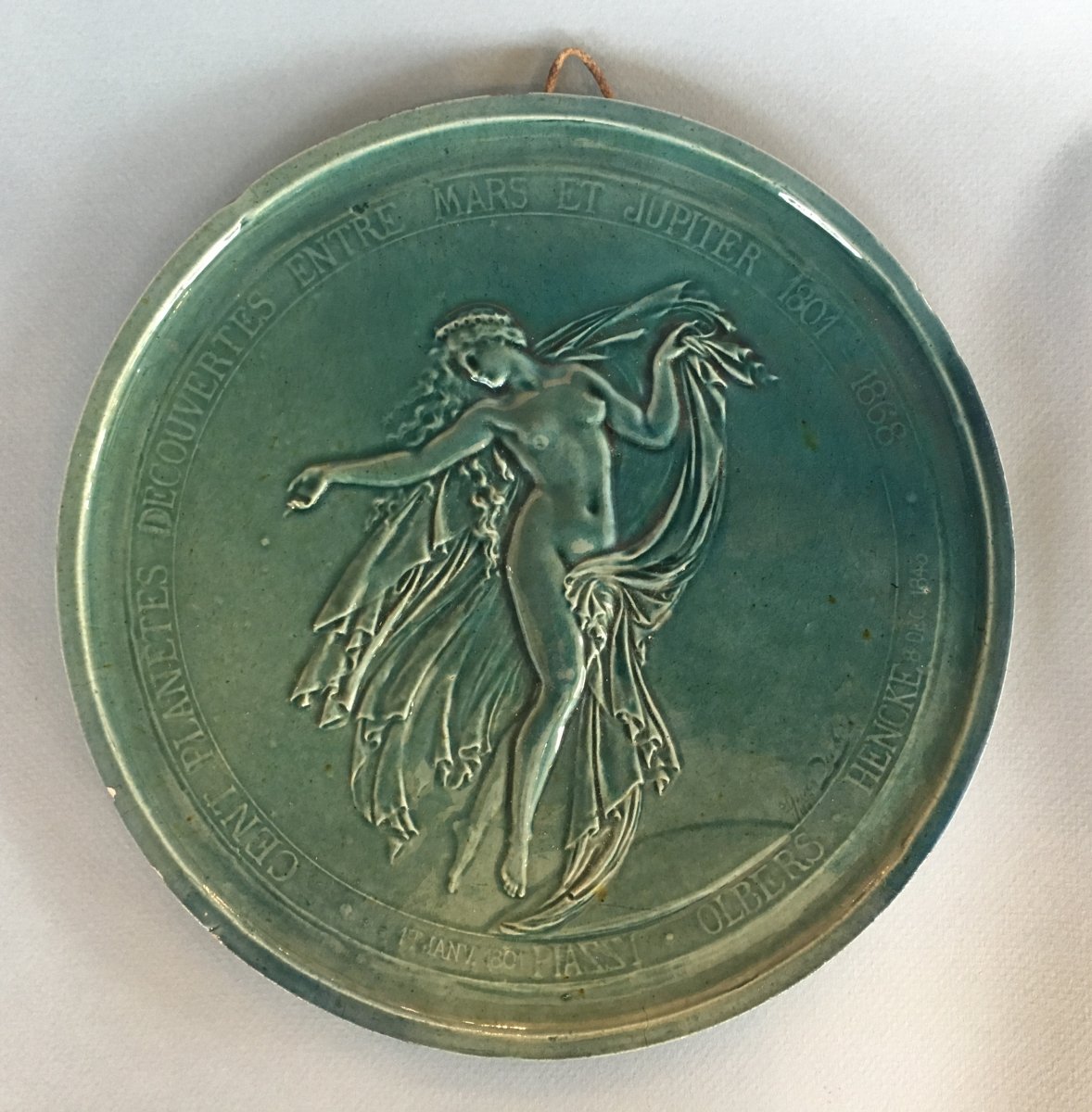 ASTRONOMIE 2 Plaques  en faience émaillée bleue par Alphée Dubois 1868-photo-2