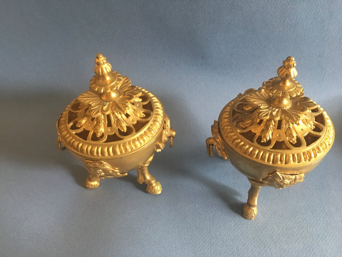 Incense Burners - Ormoulu Bronze - Napoleon III Period-photo-3